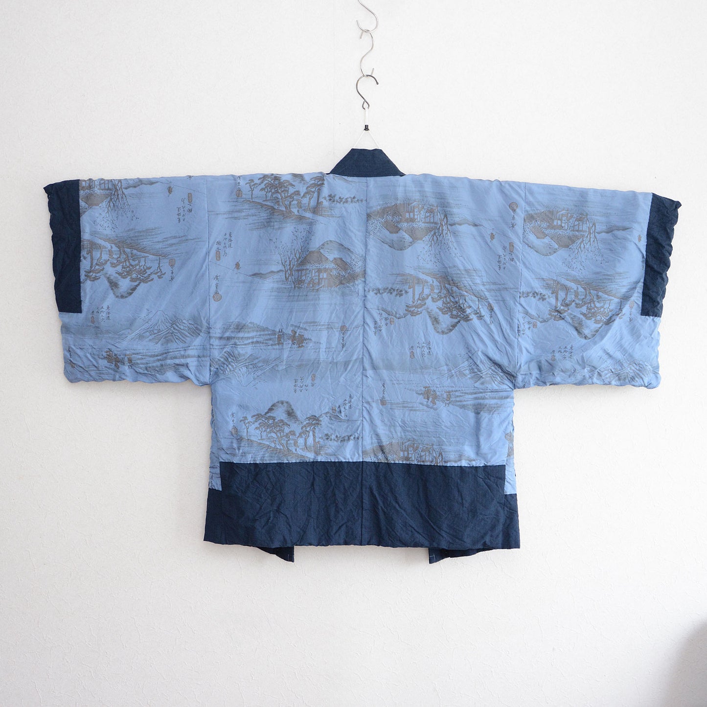 Haori Jacket Men Kimono Japan Vintage 53 stations of the Tokaido