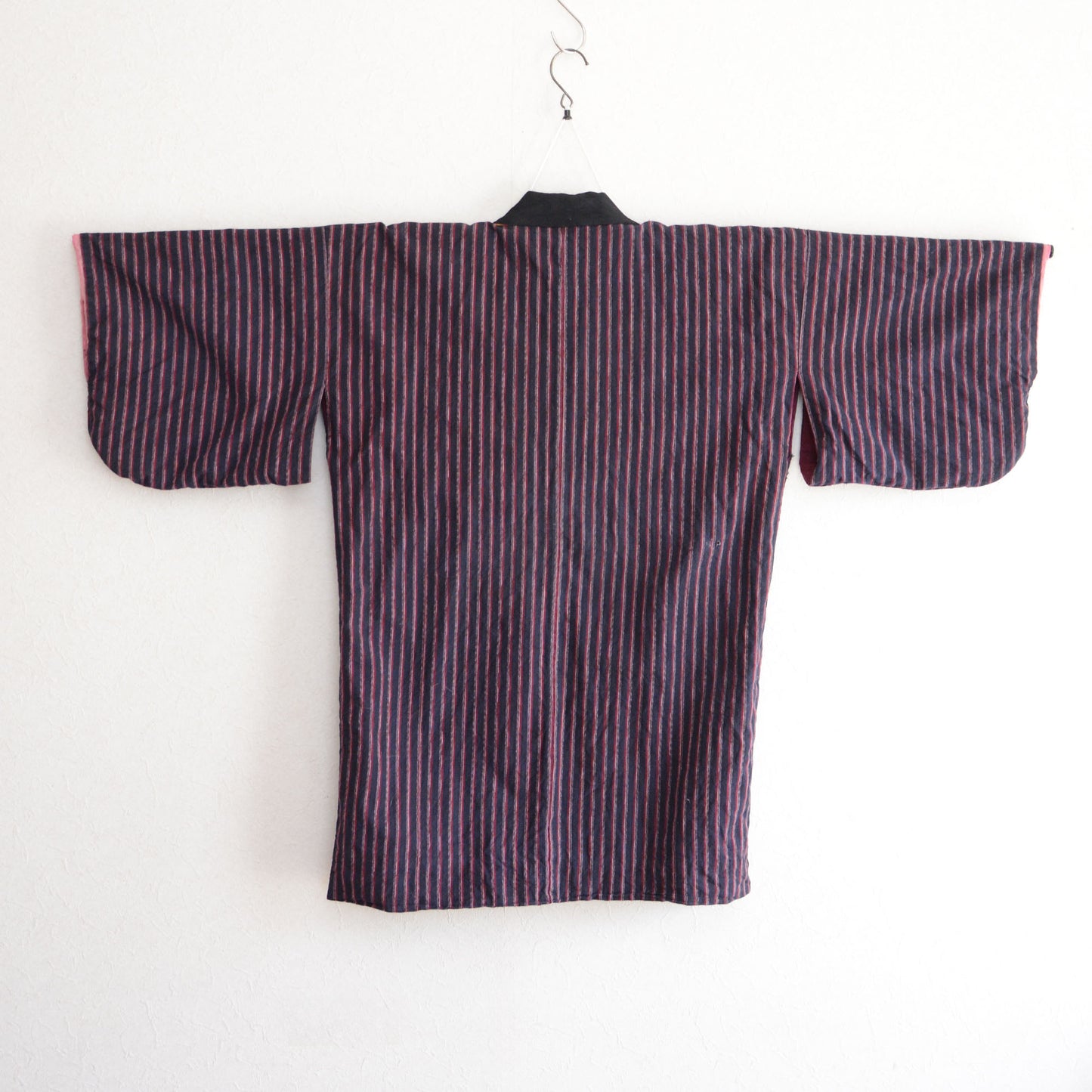Noragi Antique Kimono Jacket Japanese Fabric Cotton Vintage Shima Stripe Pattern Sashiko