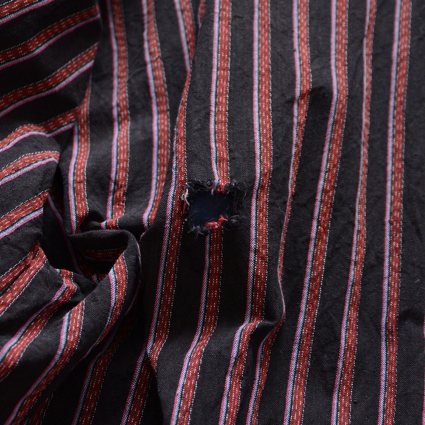 Noragi Antique Kimono Jacket Japanese Fabric Cotton Vintage Stripe Pattern