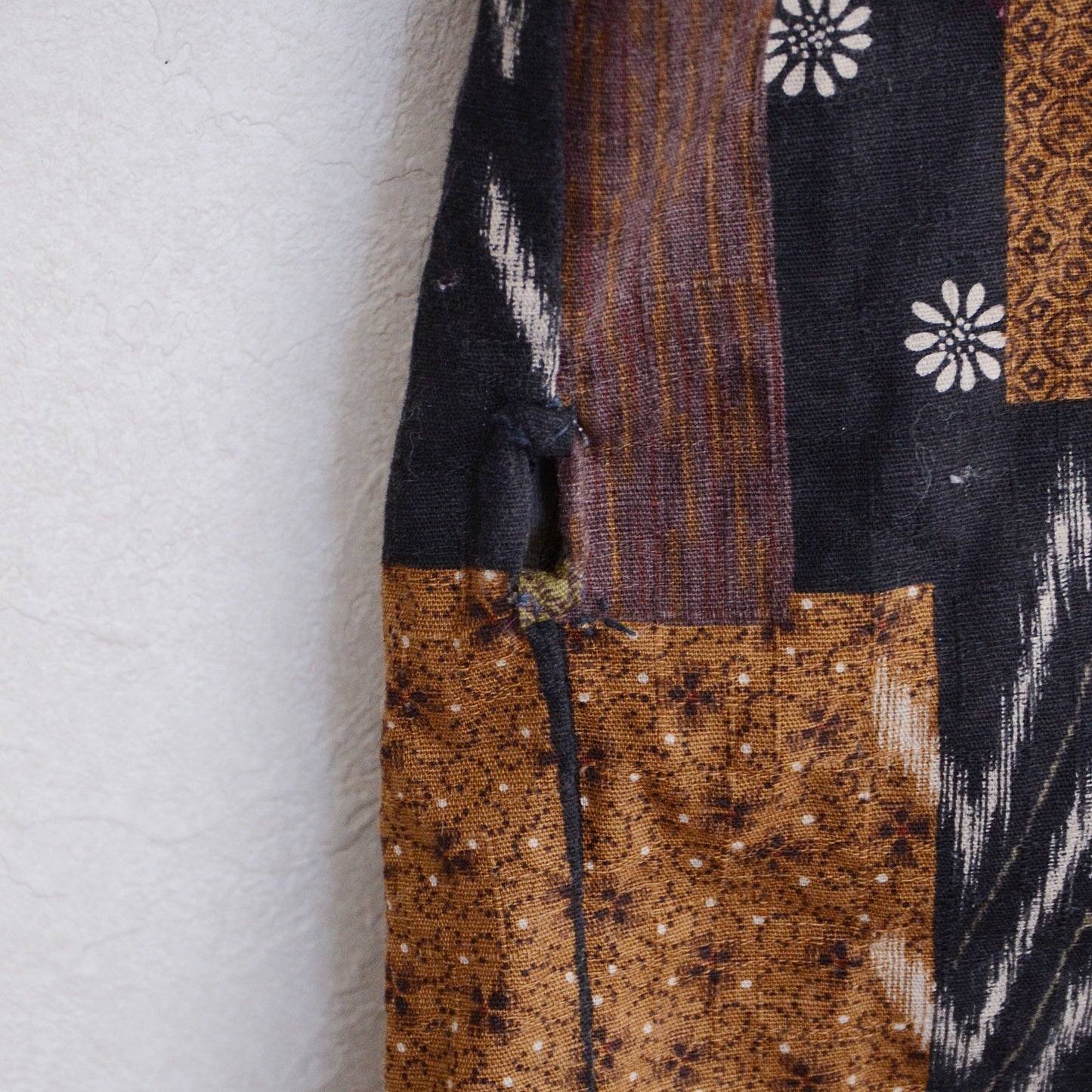 Samue Jacket Haori Kimono Cotton Batik-Like Pattern Japanese Fabric Vintage