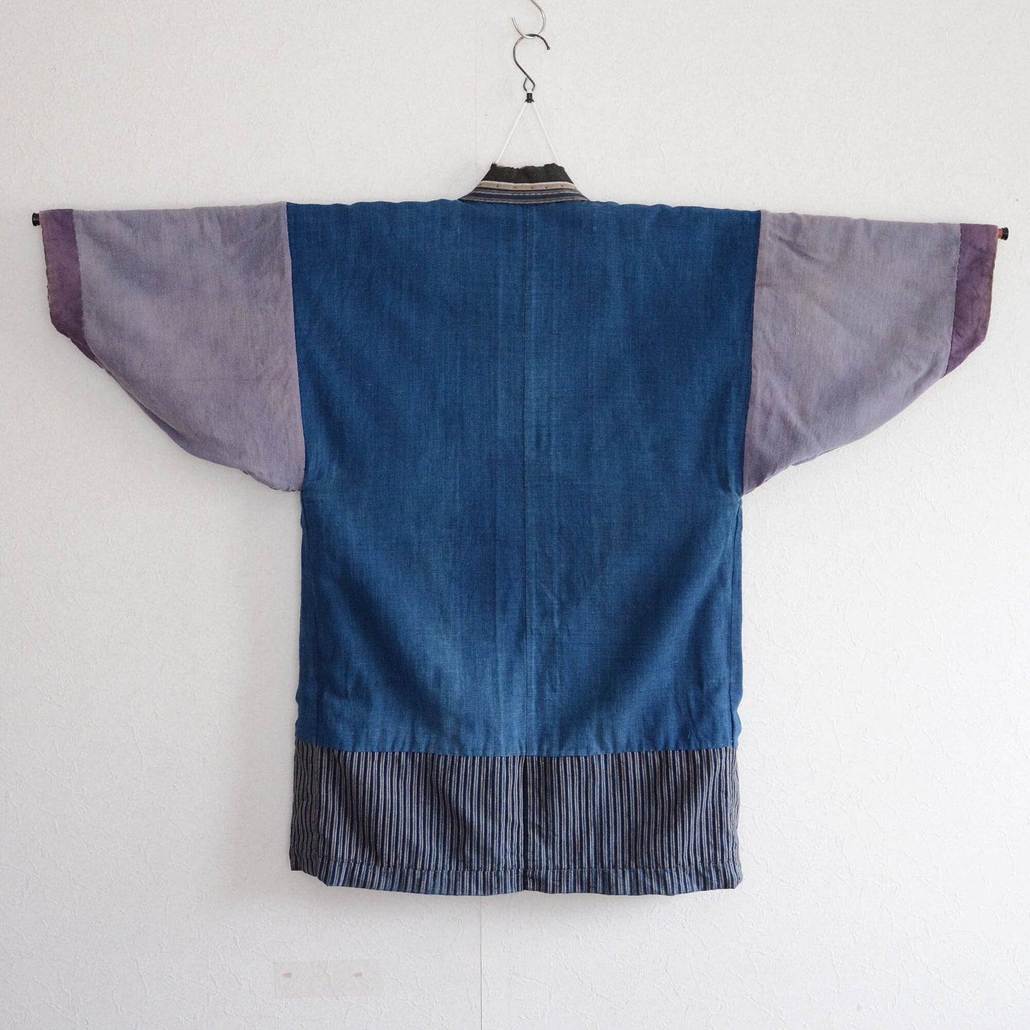Noragi Jacket Indigo Dyed Kimono Japanese Fabric Cotton Vintage Crazy Pattern