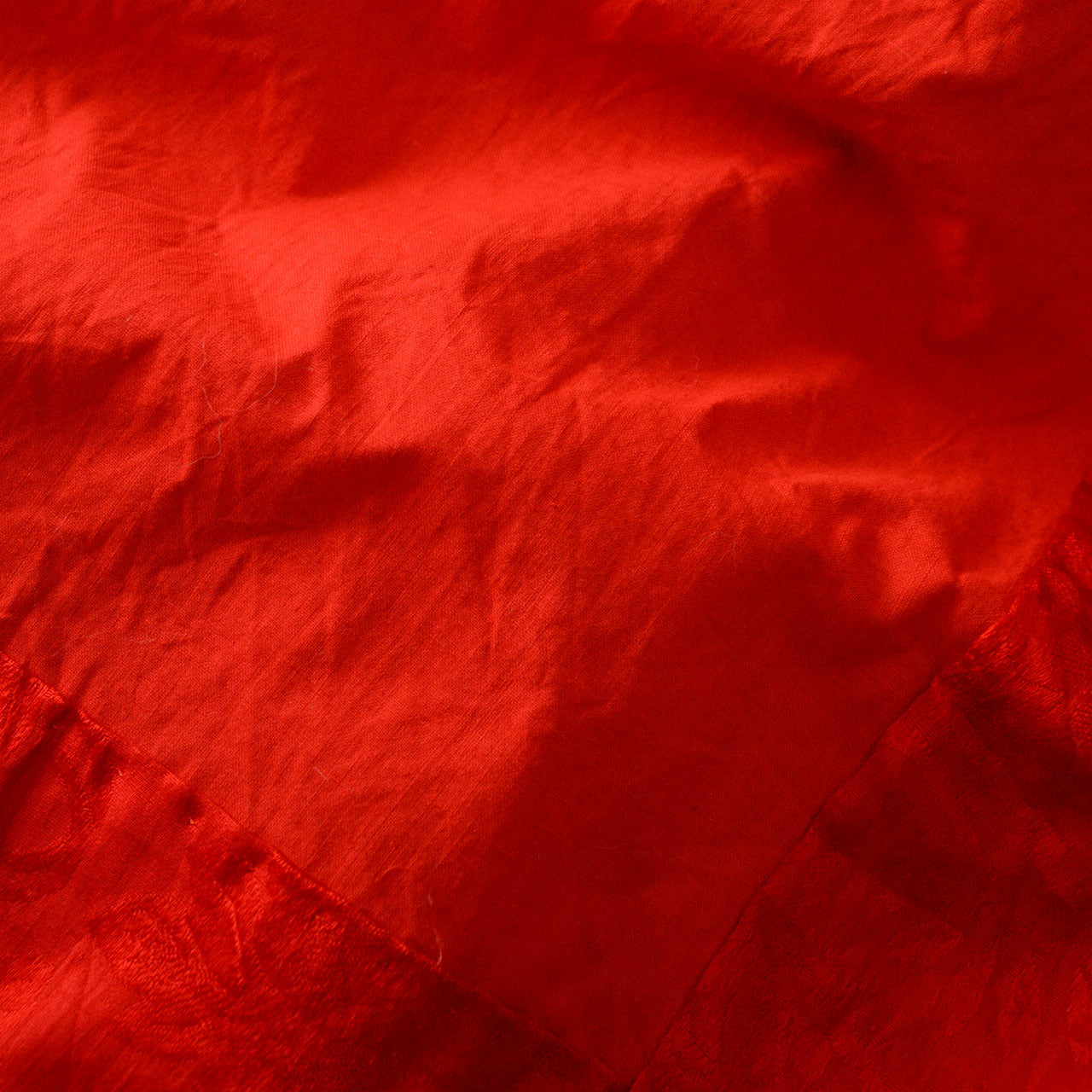 Classic red juban with subtle floral jacquard weave