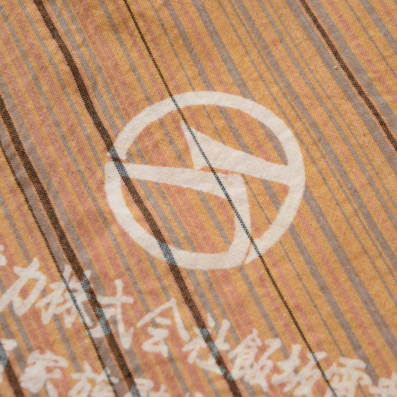 Collectible Japanese furoshiki featuring vintage typography and muted tones