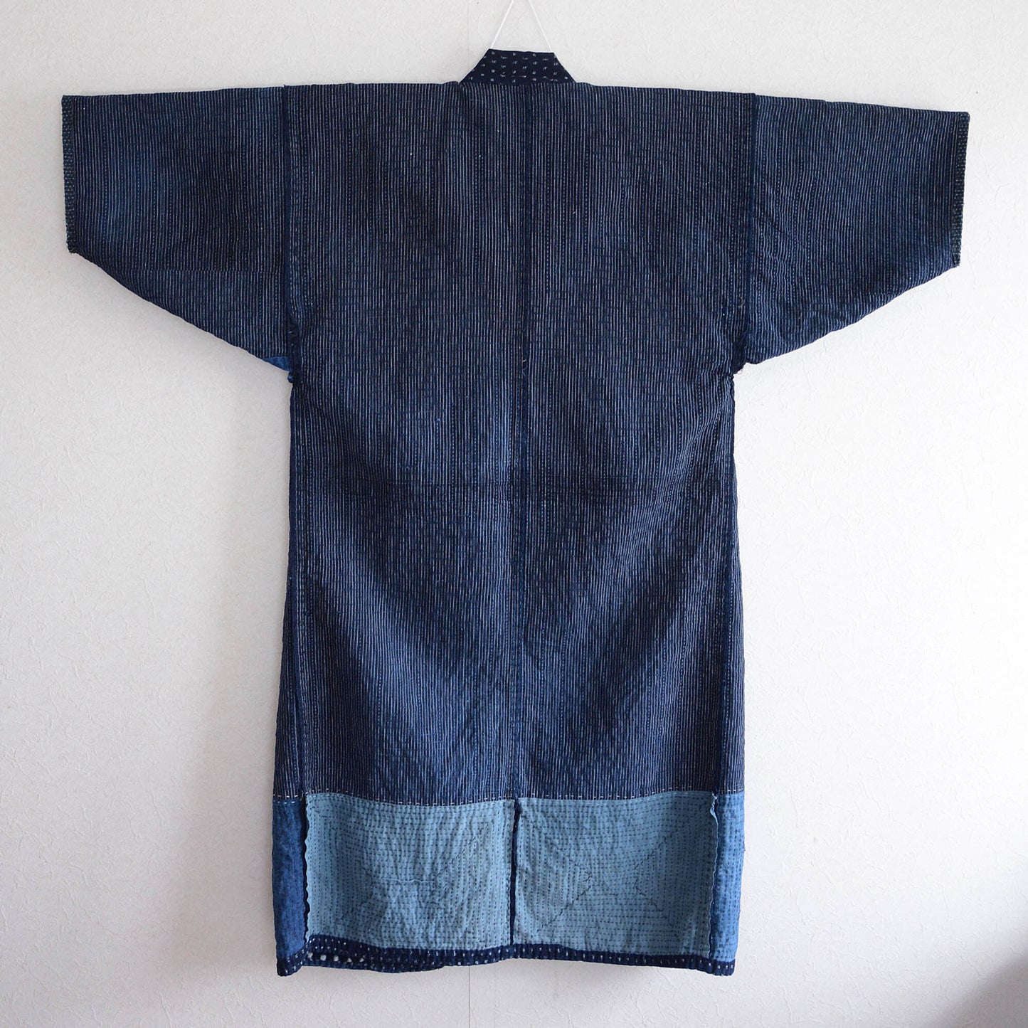 boro sashiko noragi jacket indigo kasuri fabric crazy pattern kimono cotton japan vintage