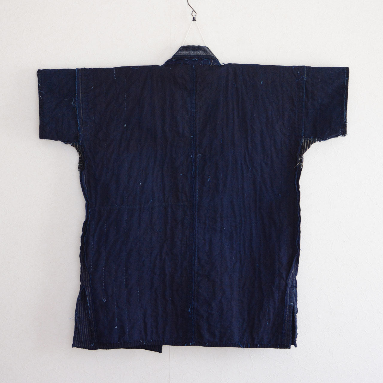 Hand-Sewn Sashiko Stitching on Vintage Indigo Fabric