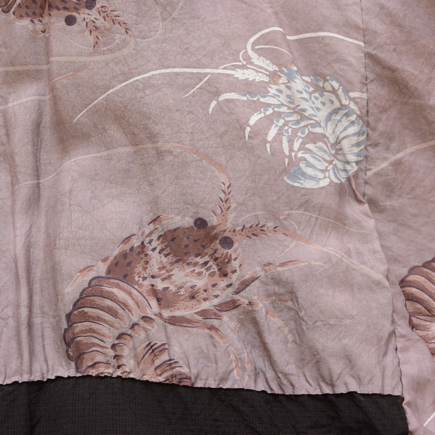 Lucky Shrimp Lining Japanese Vintage Haori for Men | One-of-a-Kind Kimono Jacket