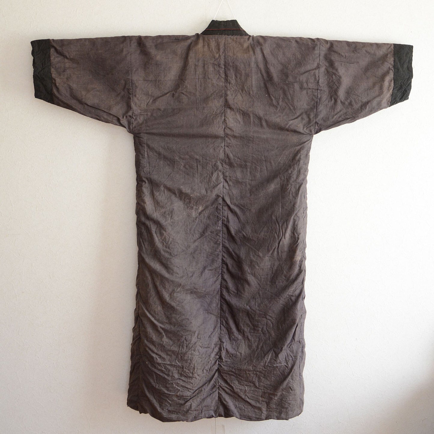 Kimono Robe Long Men Japanese Fabric Cotton Vintage Stripe Pattern