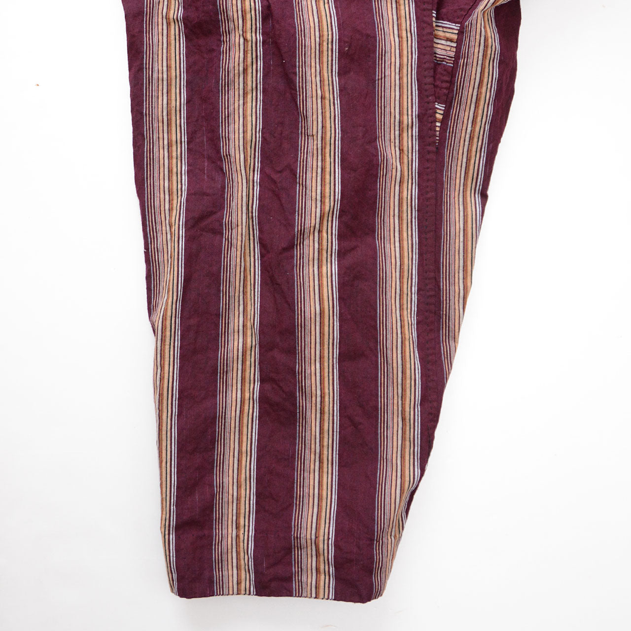 Traditional Japanese workwear monpe pants with stripe pattern