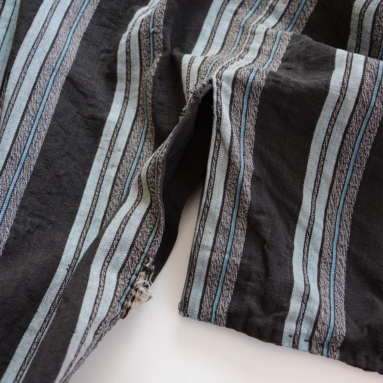 handcrafted Japanese noragi with aged cotton and subtle damage