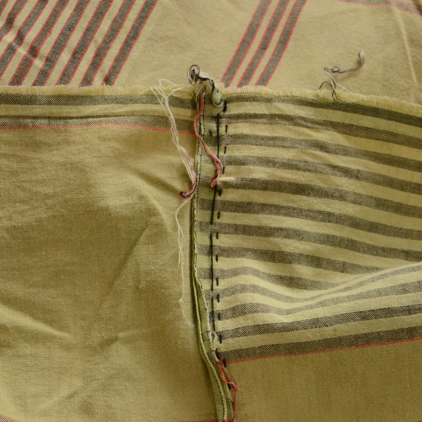 Japanese Fabric Cotton Vintage Scraps Futon Cover Checkered Pattern Textile