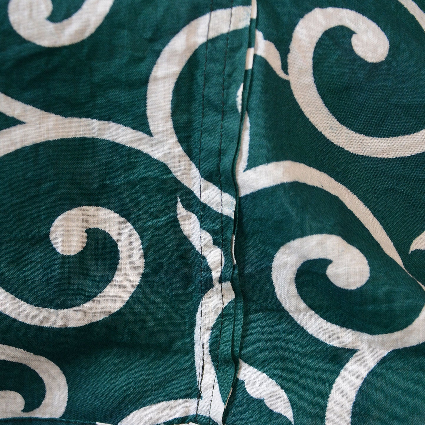Karakusa Furoshiki Wrapping Cloth Japanese Fabric Cotton Vintage Green Large