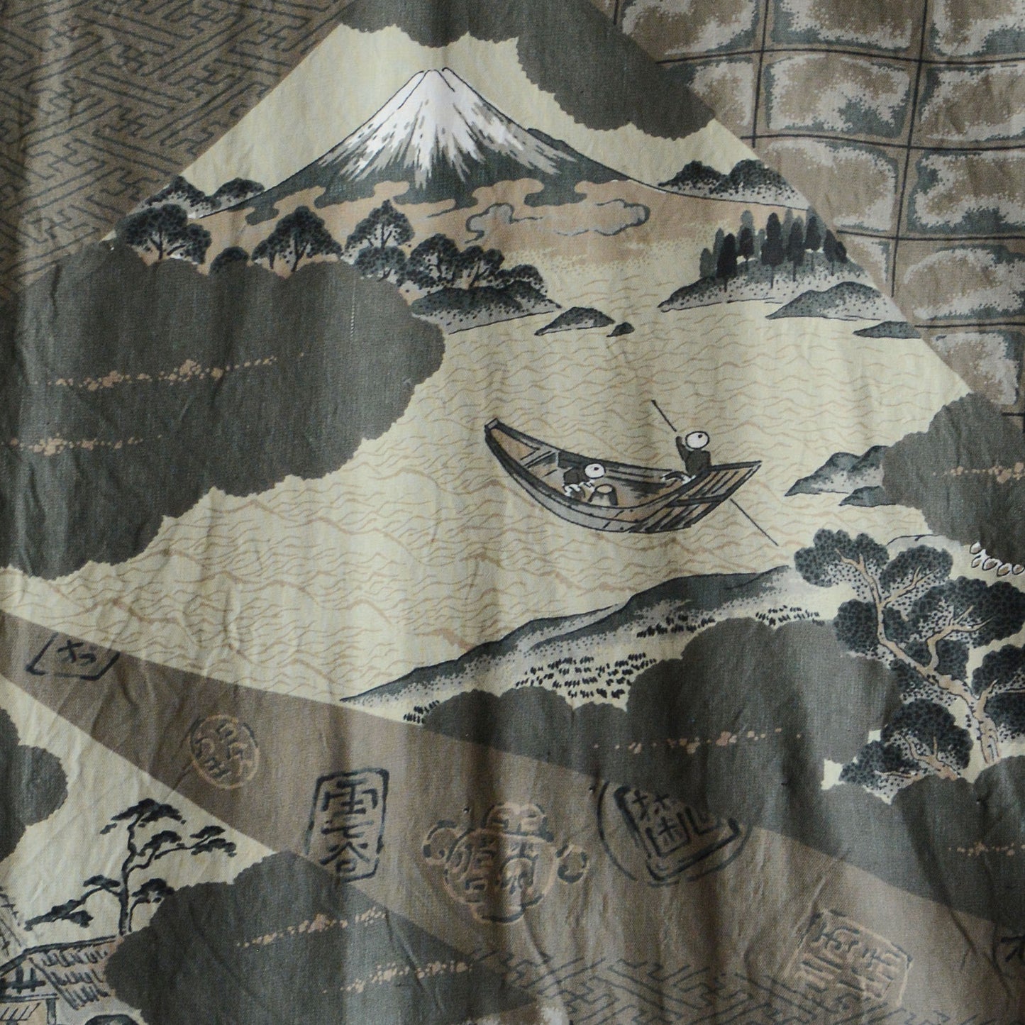 Black Haori Jacket Kimono Japane Vintage Montsuki Nihonga Art
