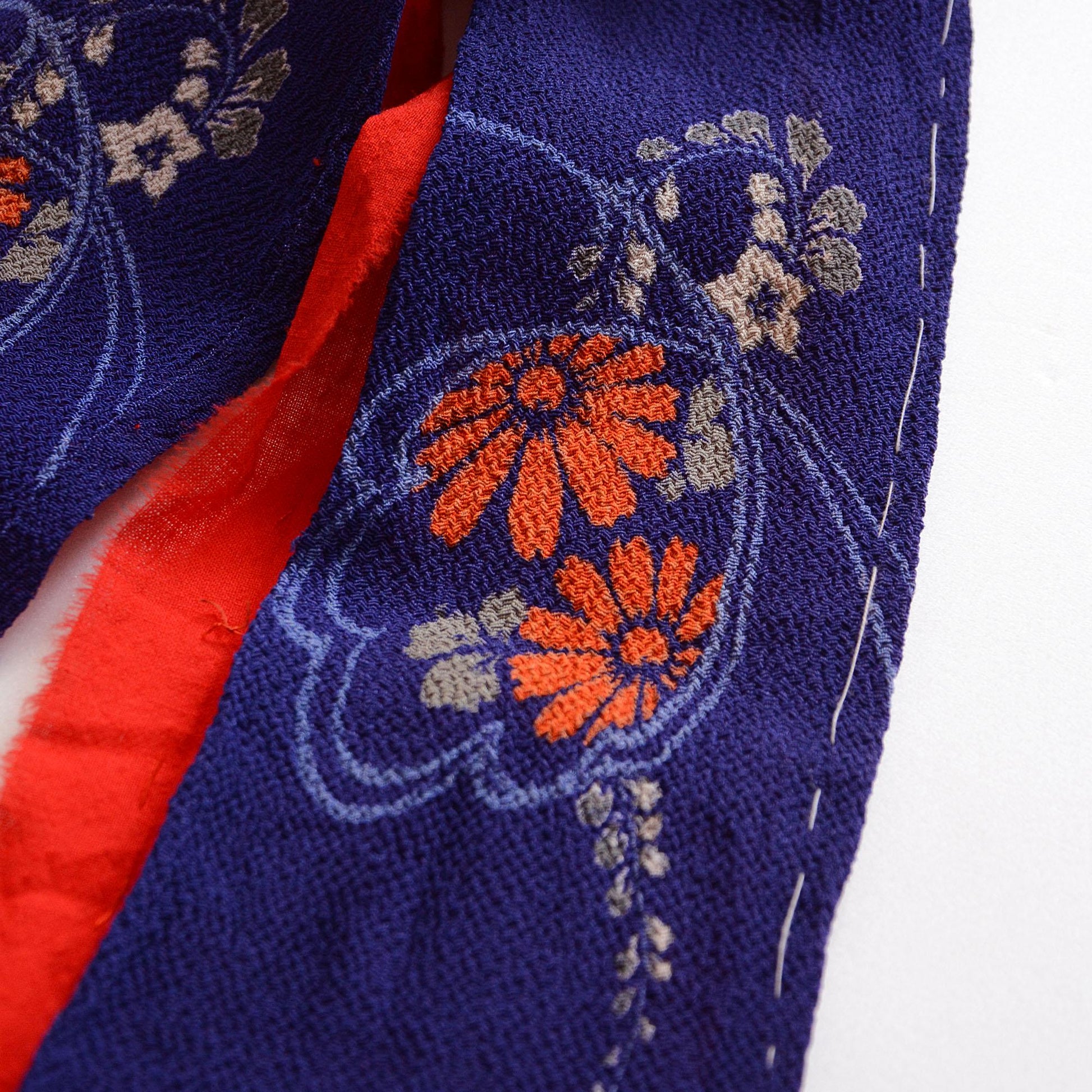 Textile fragment from juban featuring soft floral motif