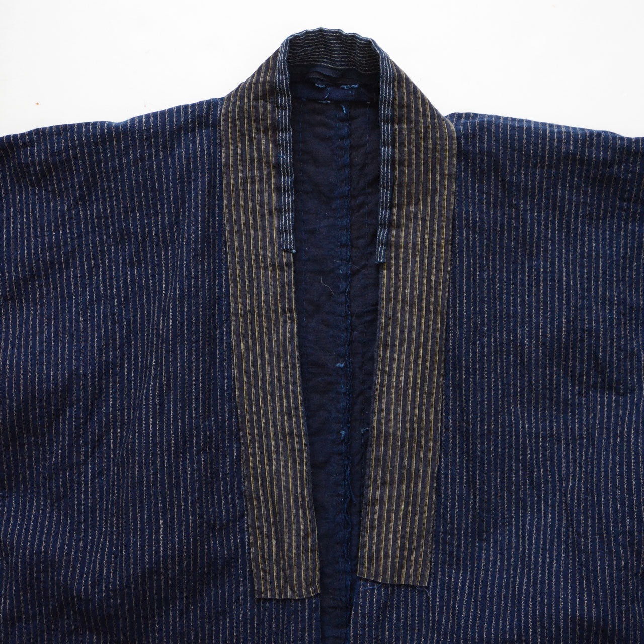 Japanese Folk Jacket with Deep Indigo Hue and Boro Appeal