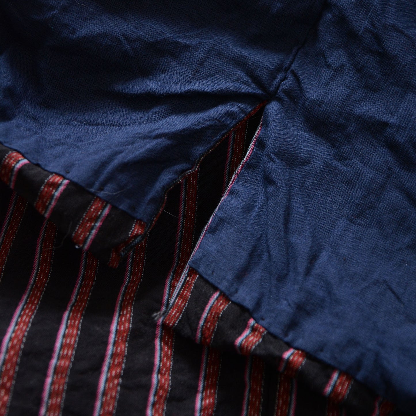 Noragi Antique Kimono Jacket Japanese Fabric Cotton Vintage Stripe Pattern