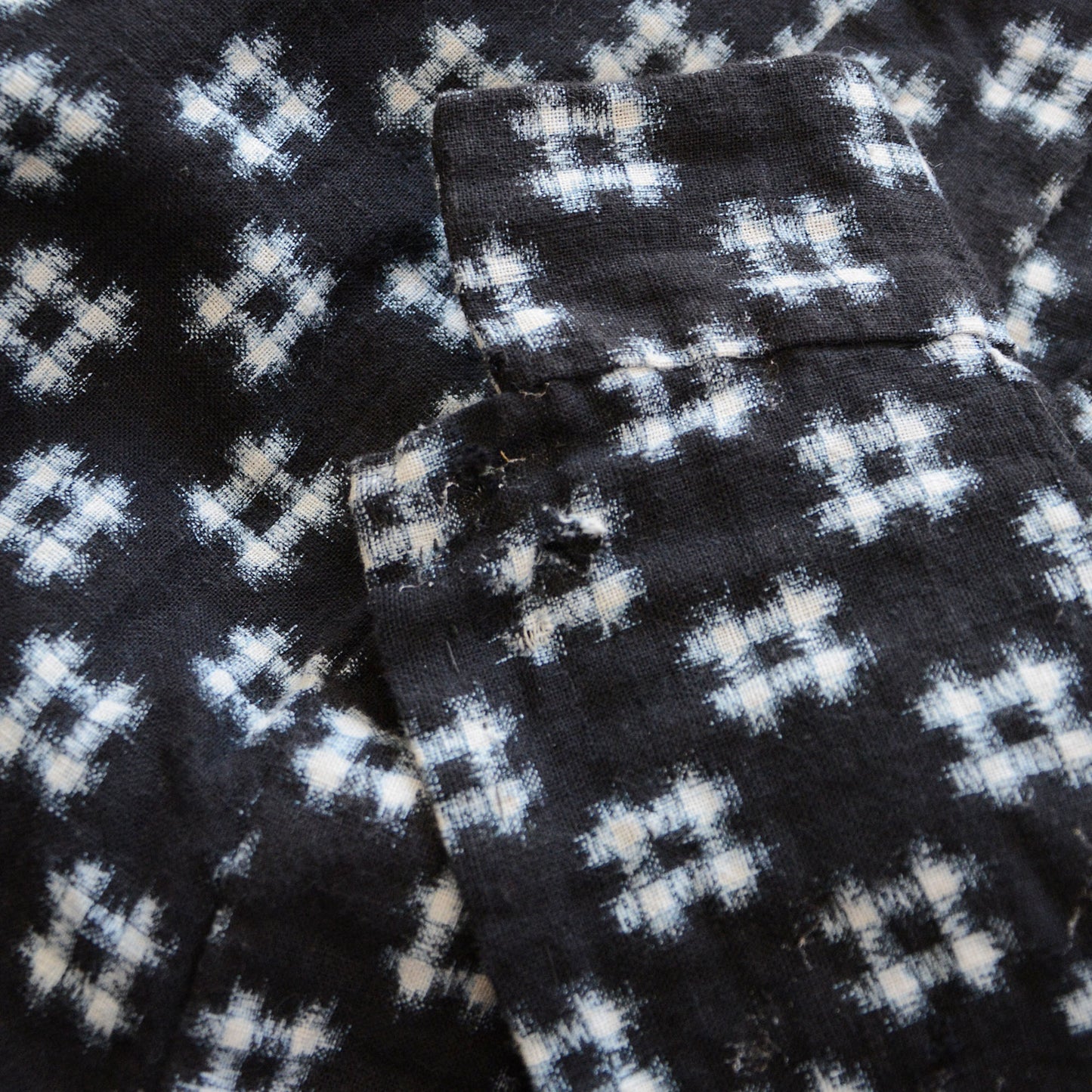 Noragi Jacket Kimono Japanese Fabric Cotton Vintage Kasuri Pattern