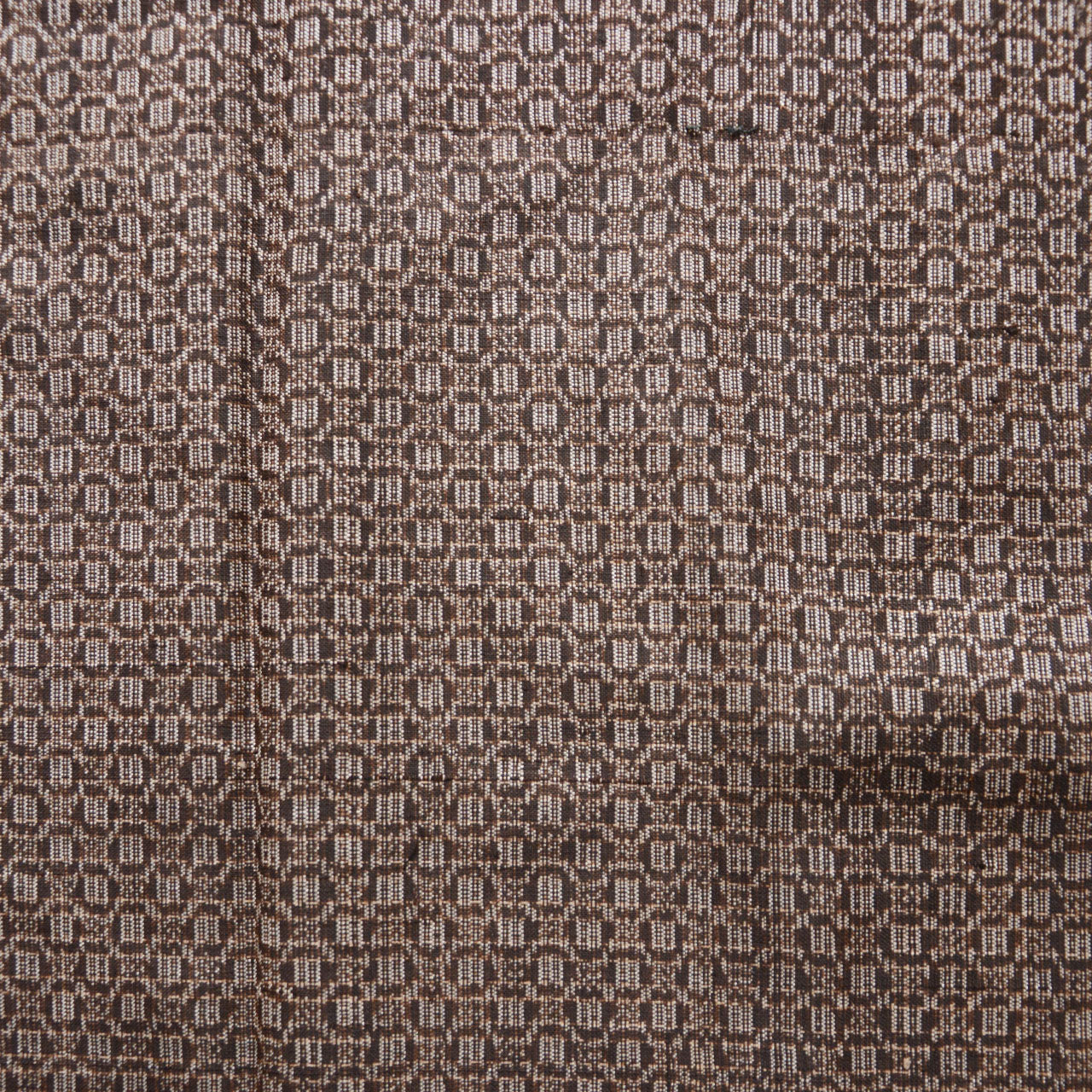 Unused kimono silk textile with geometric pattern from Japan