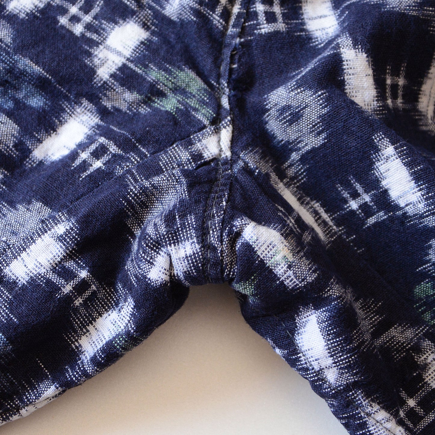 Monpe Pants Noragi Japanese Fabric Cotton Vintage Kasuri Pattern