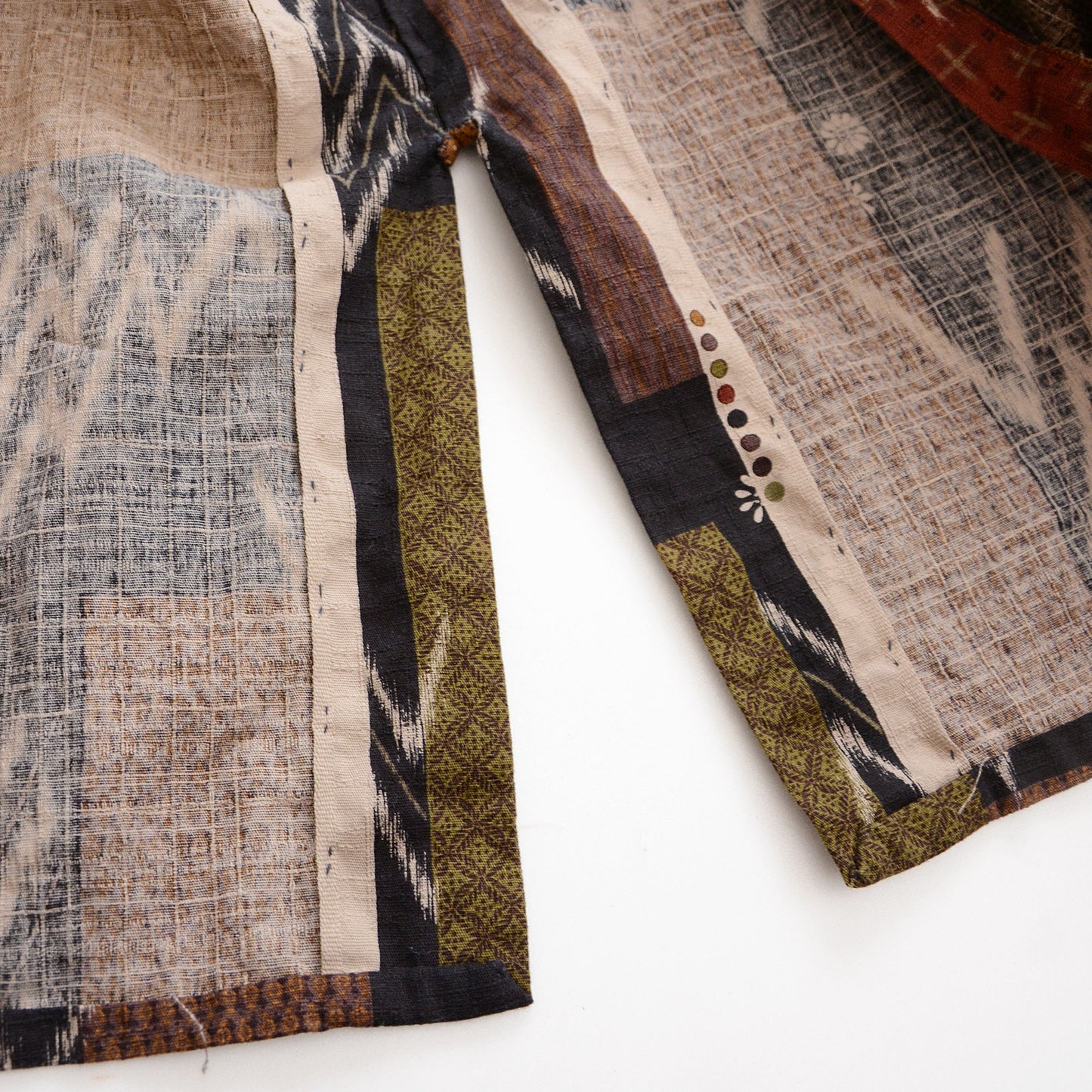 Samue Jacket Haori Kimono Cotton Batik-Like Pattern Japanese Fabric Vintage