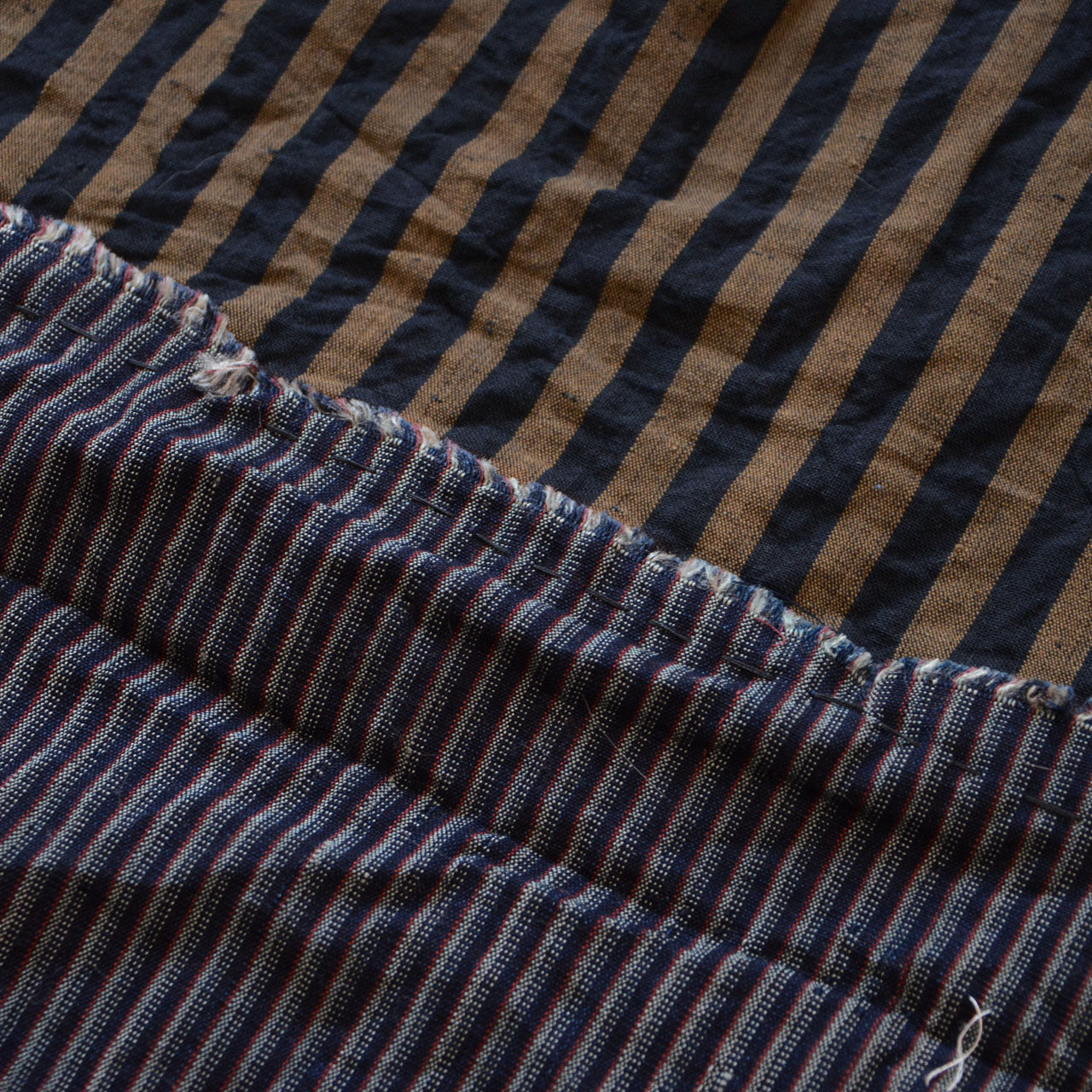 Textured Japanese vintage scarf with visible patchwork details
