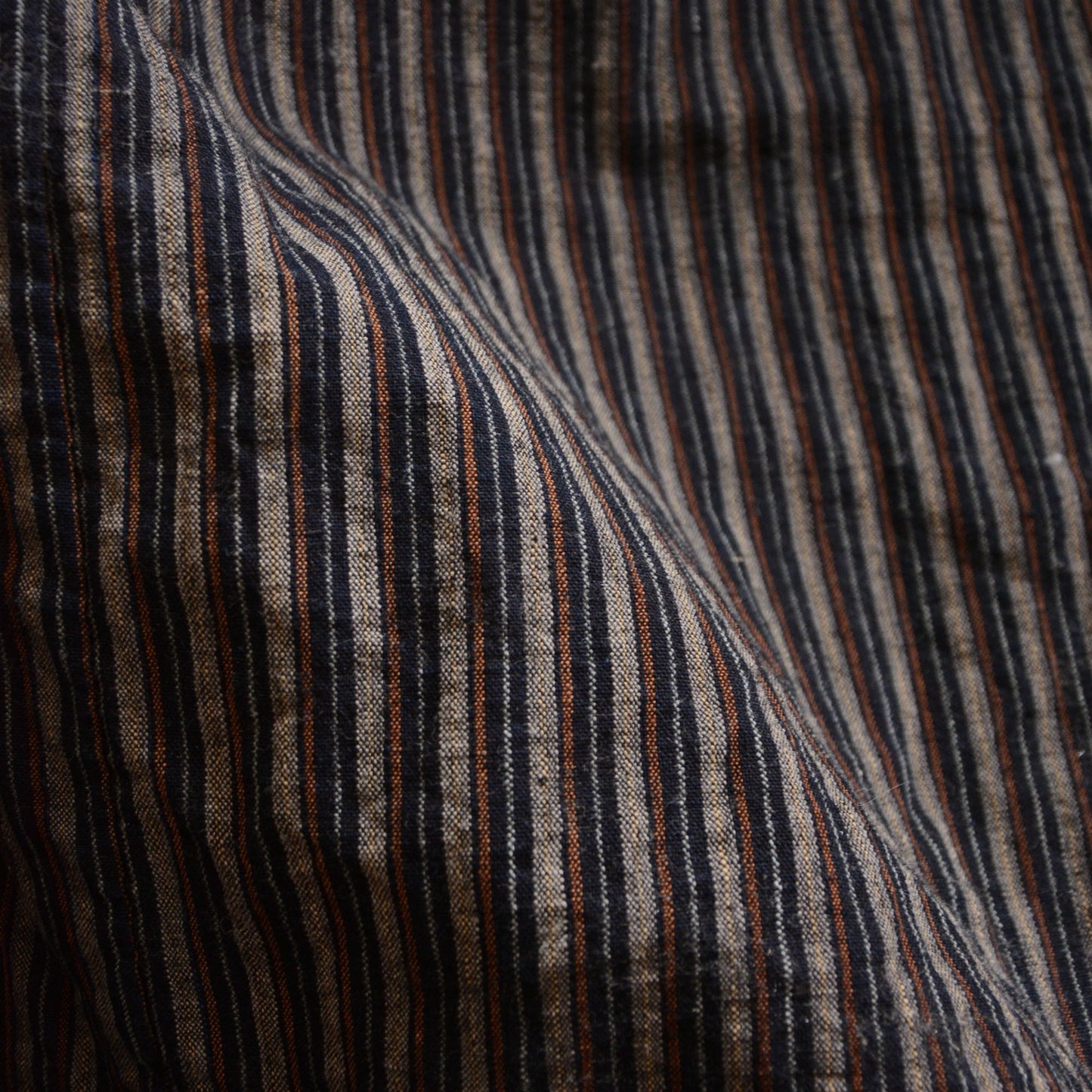 Noragi Jacket Kimono Japanese Fabric Cotton Vintage Indigo Plain Stripe Pattern