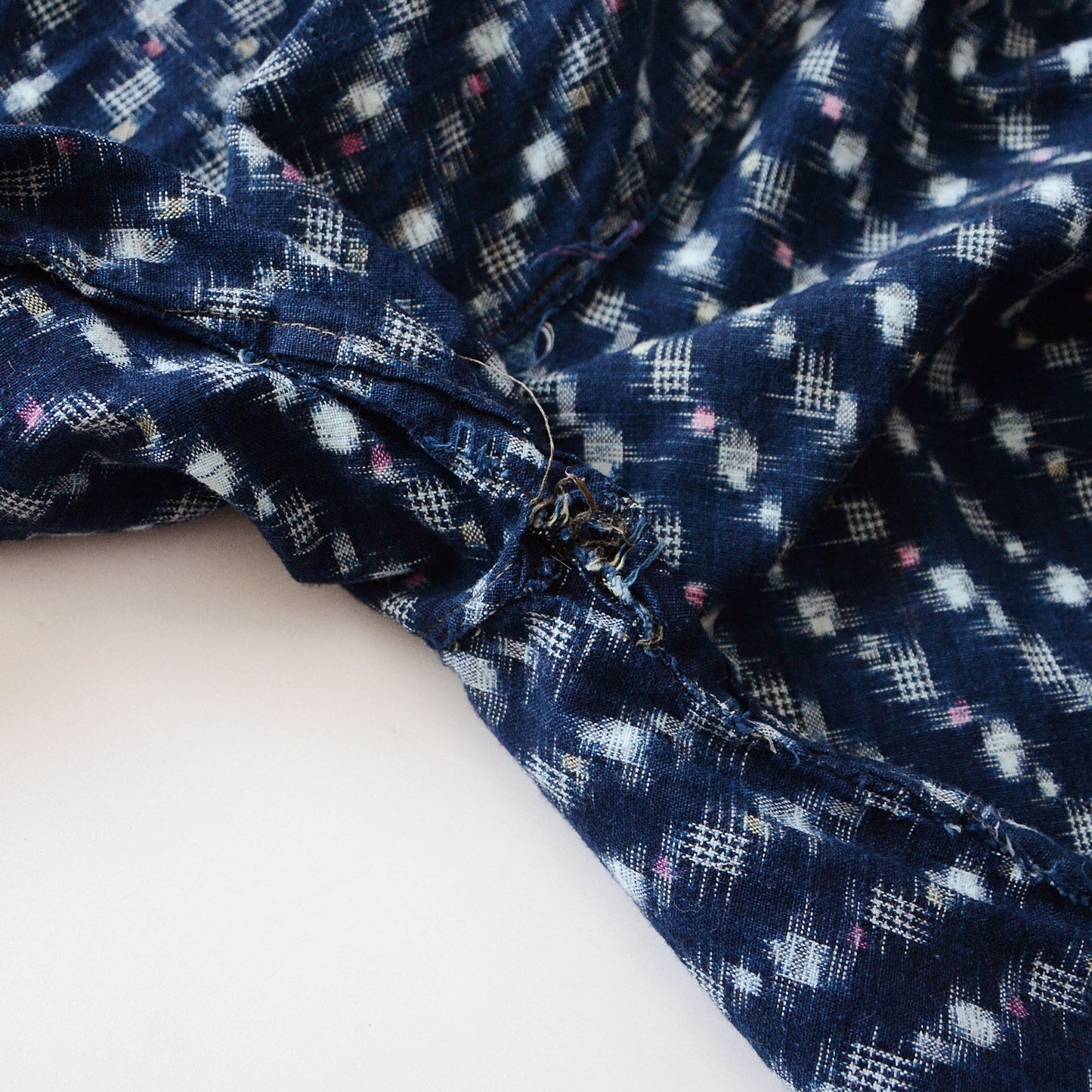 Monpe Pants Noragi Japanese Fabric Vintage Indigo Kasuri Pattern