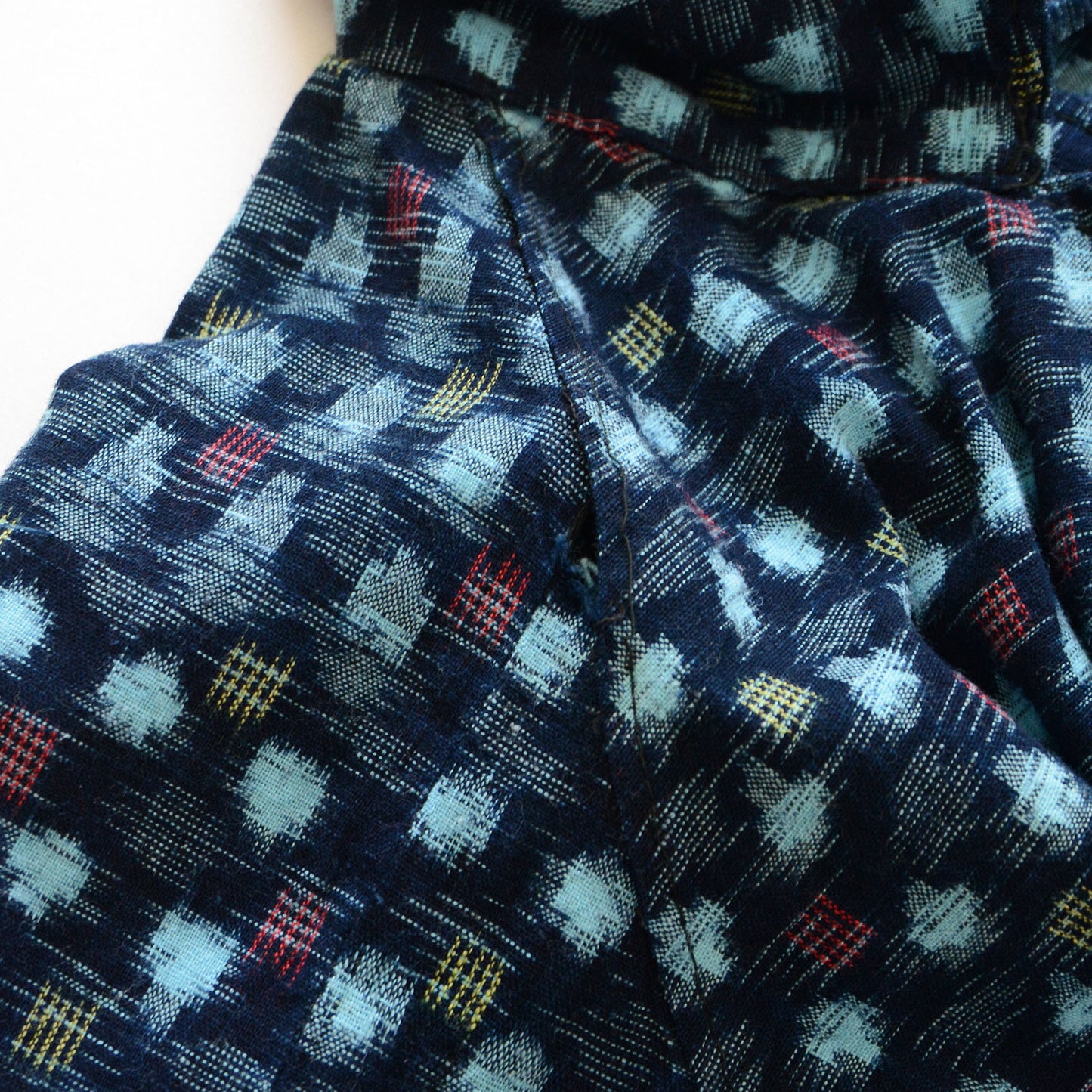 Kasuri Fabric Shirt Cotton Japanese Indigo Aizome Vintage