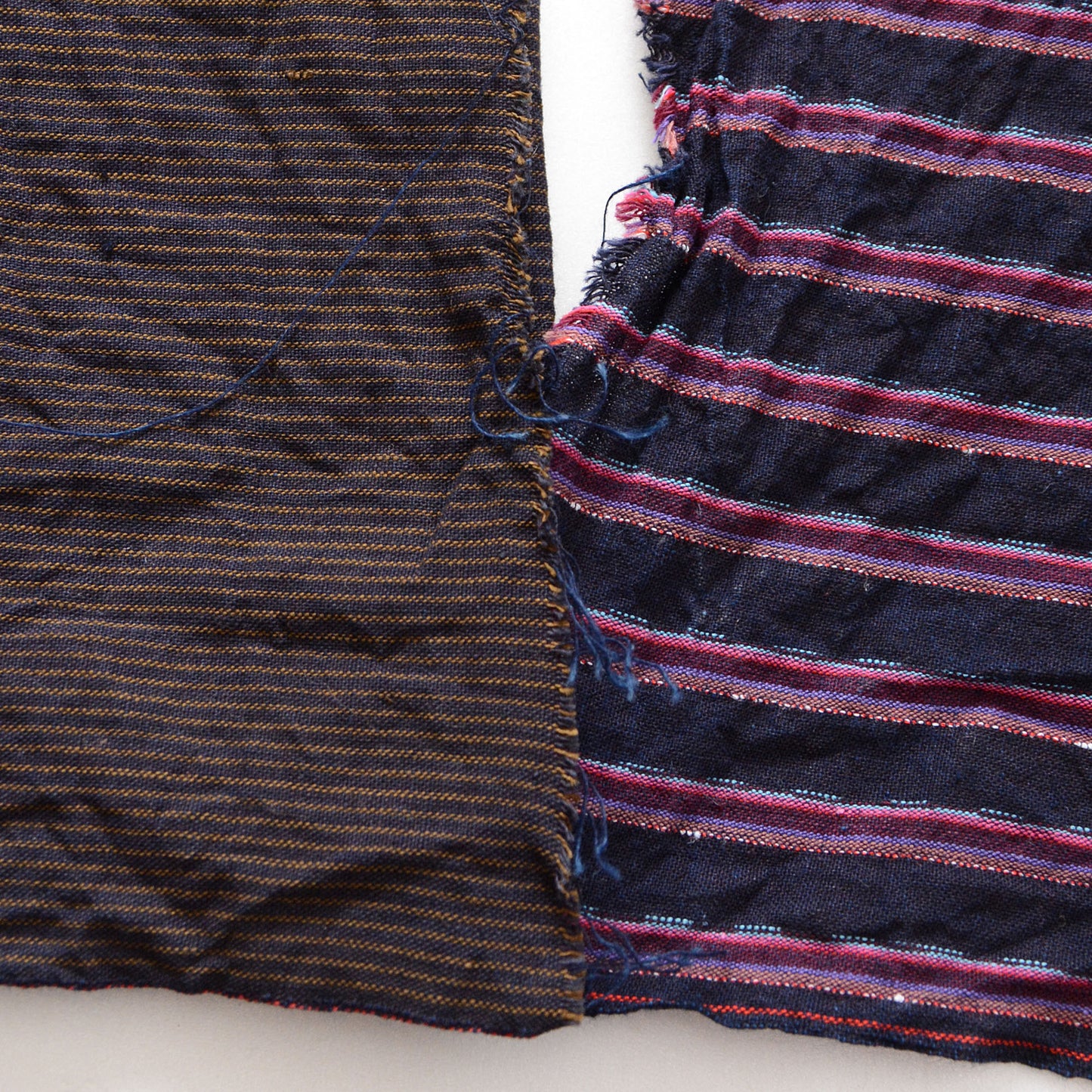 Vintage Japanese Fabric Scraps Set Cotton Stripe Pattern Vintage B12