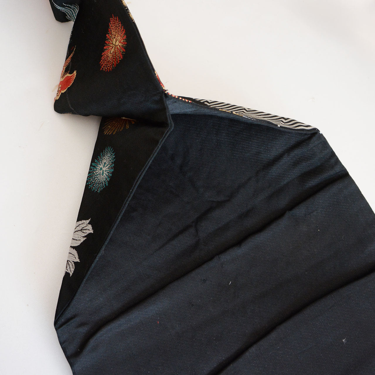 Japanese obi textile with karajishi and peony imagery