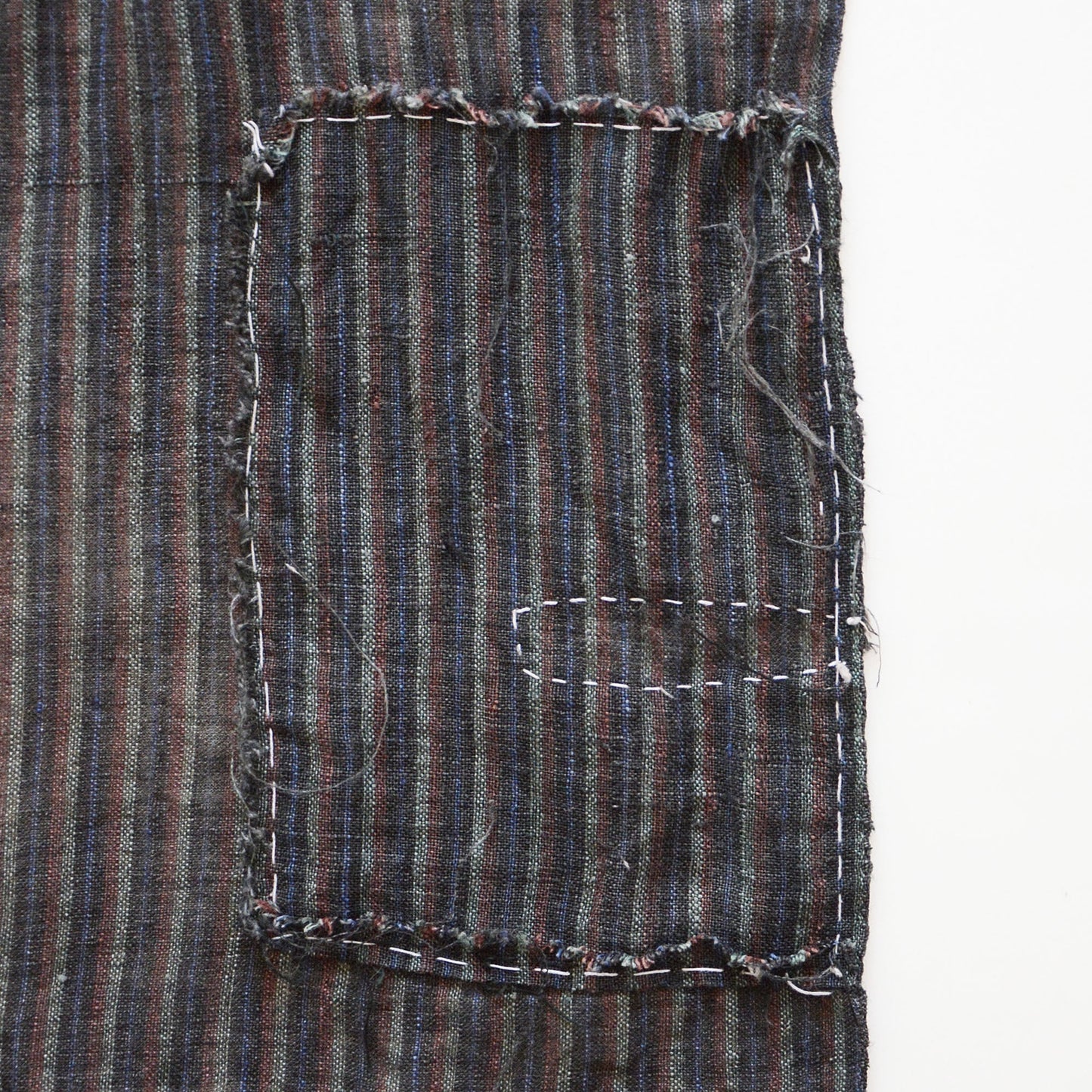 Boro Fabric Japan Vintage Scraps Aizu Momen Cotton Stripe Pattern Textile