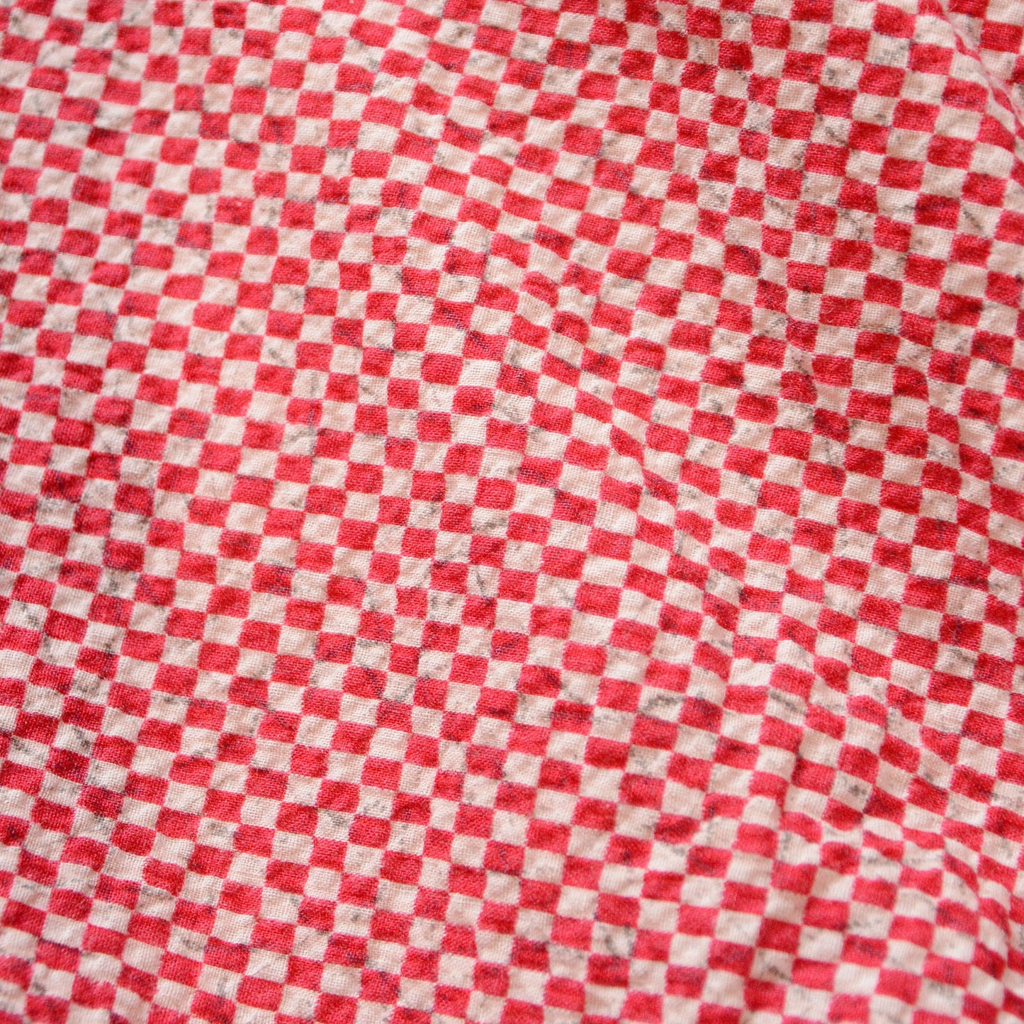 Checkerboard Pattern Kimono Robe Long Cotton Japan Vintage