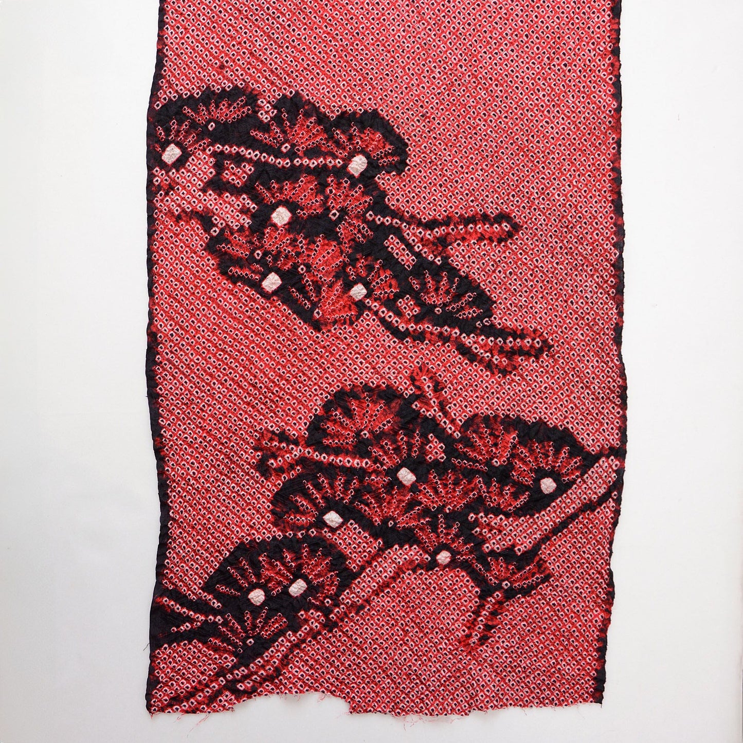 Obiage Shibori Fabric Red Japan Vintage Can be used as a scarf 1