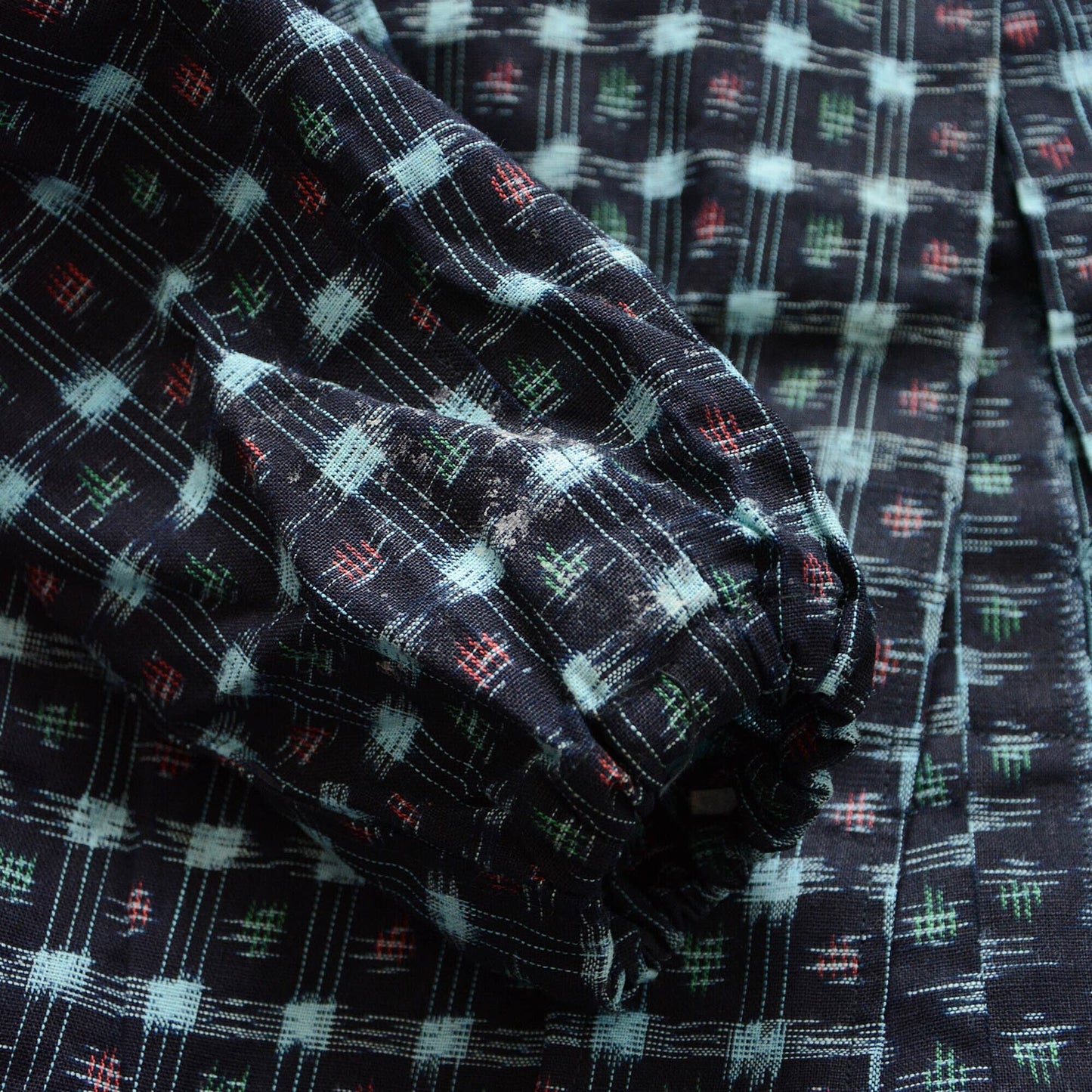 Japanese Fabric Vintage Kasuri Shirt Jacket Cotton Deadstock