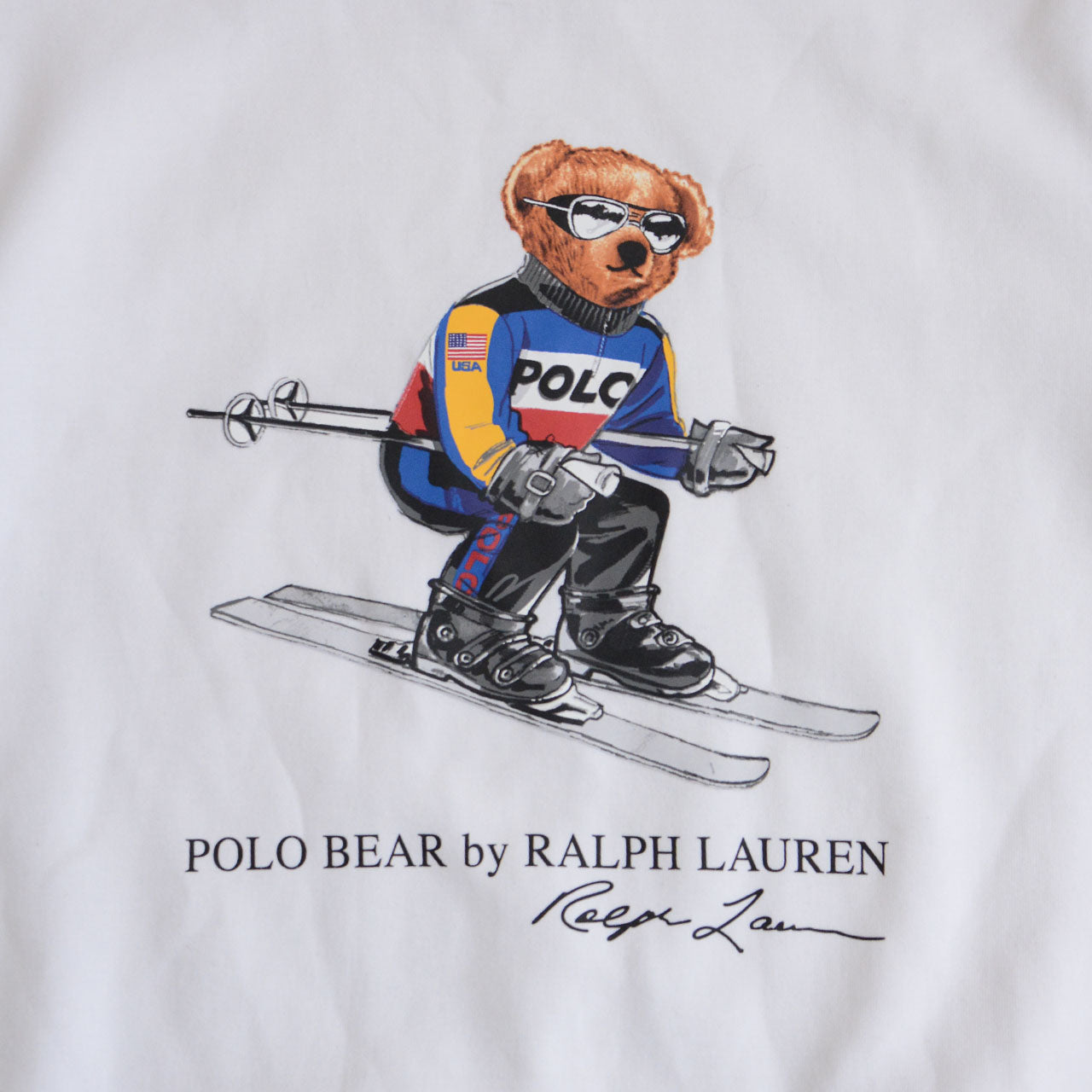 Ralph Lauren polo bear sweatshirt with skiing illustration