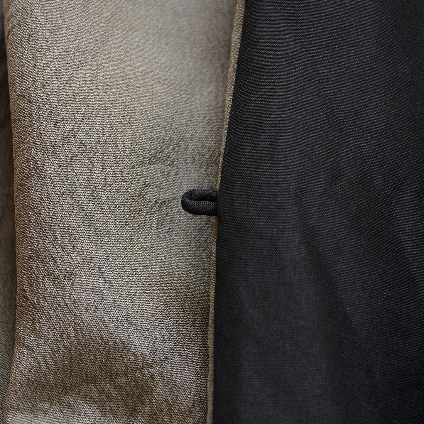 Black Haori Jacket Kimono Long Japanese Vintage Montsuki Nihonga Art