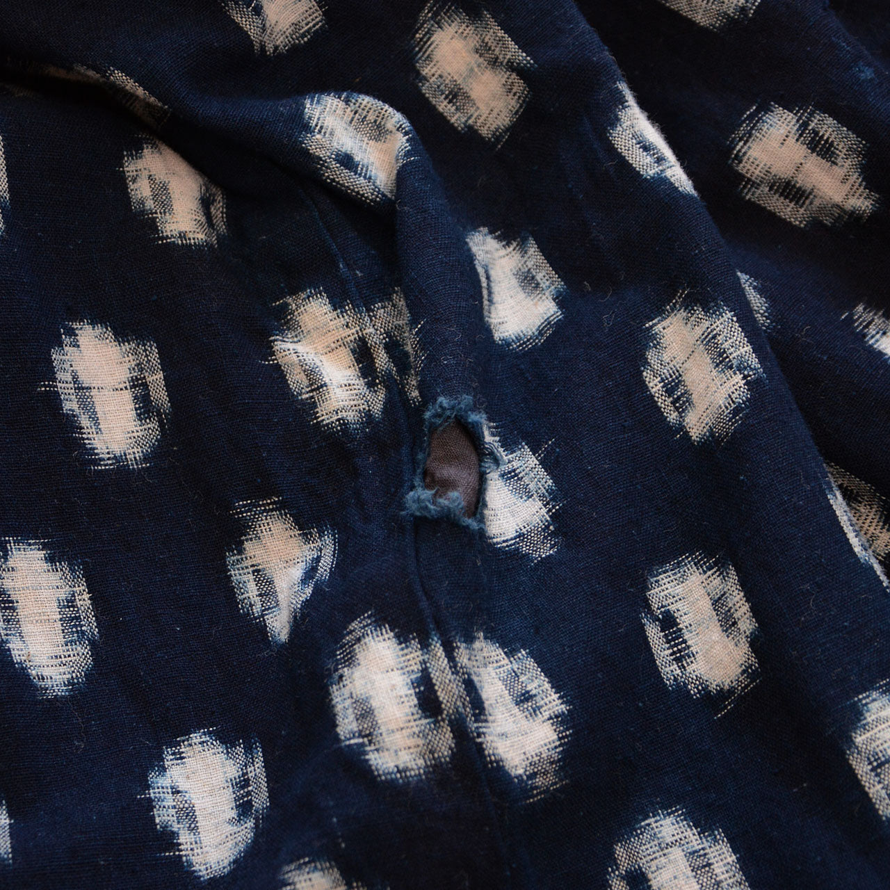Old Japanese cotton kimono with historical value and artisan texture