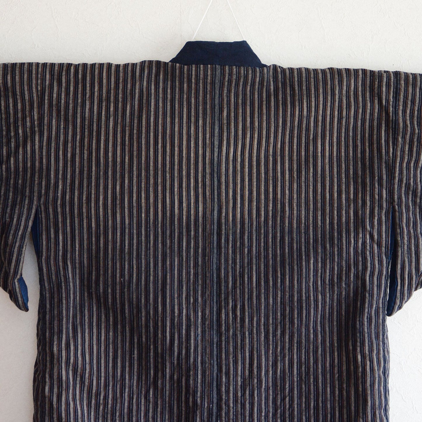 Noragi Jacket Kimono Japanese Fabric Cotton Vintage Indigo Plain Stripe Pattern