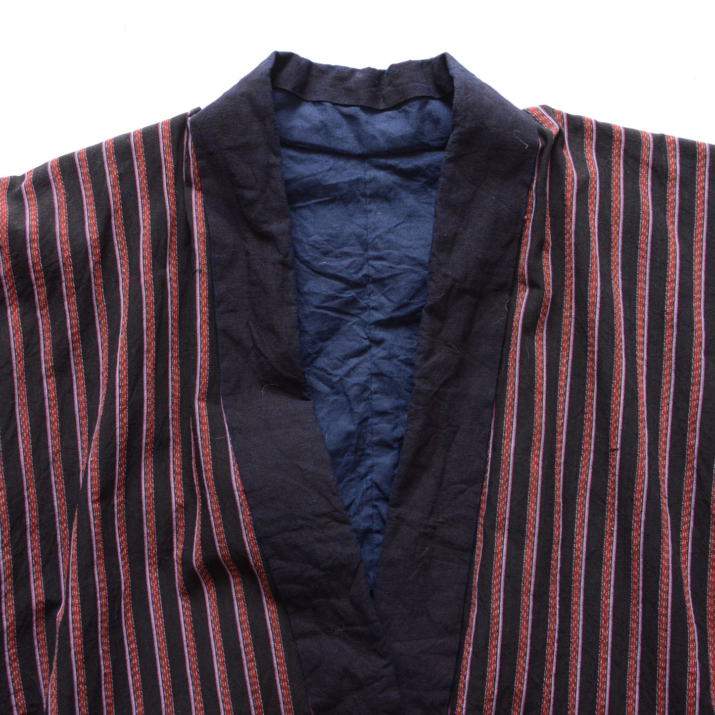 Noragi Antique Kimono Jacket Japanese Fabric Cotton Vintage Stripe Pattern