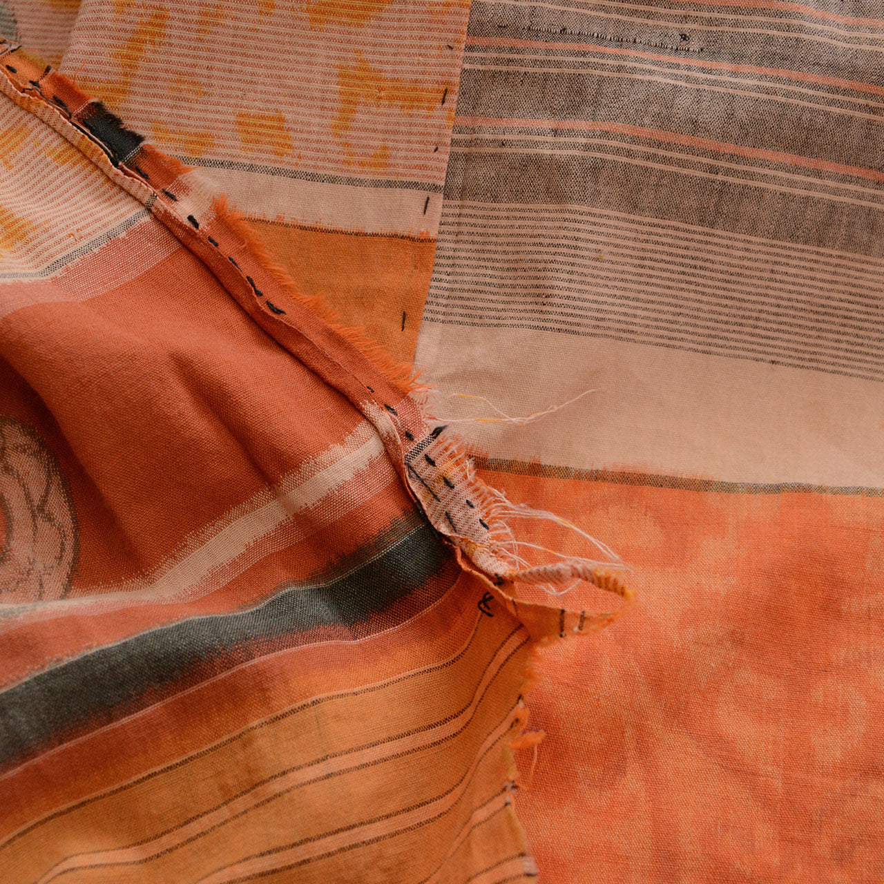 upcycled Japanese vintage fabric with rustic charm