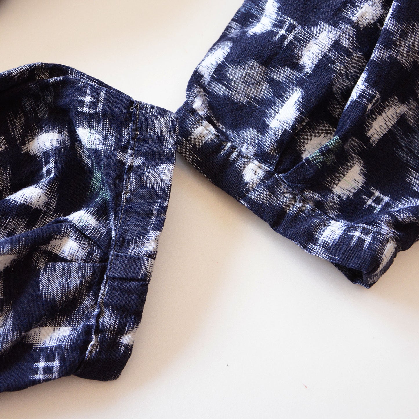 Monpe Pants Noragi Japanese Fabric Cotton Vintage Kasuri Pattern