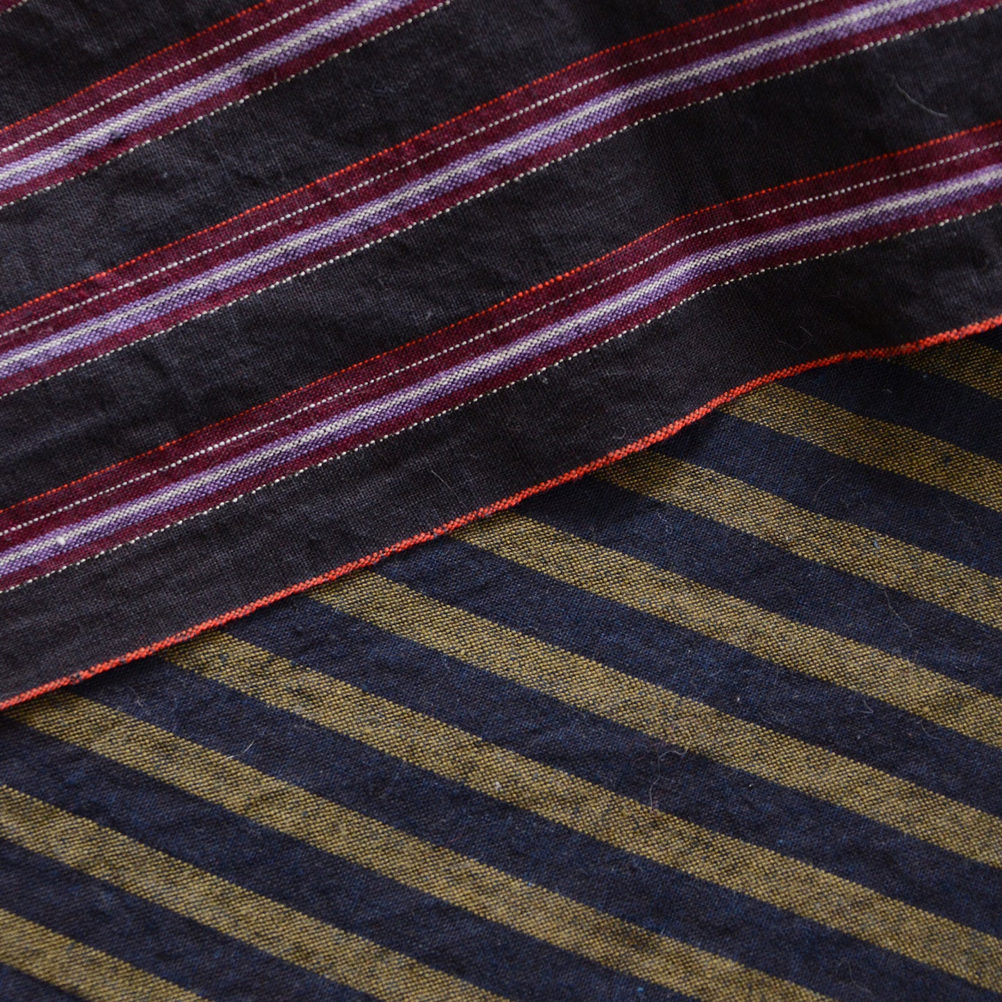 Vintage Japanese Fabric Scraps Set Cotton Stripe Pattern Vintage B12