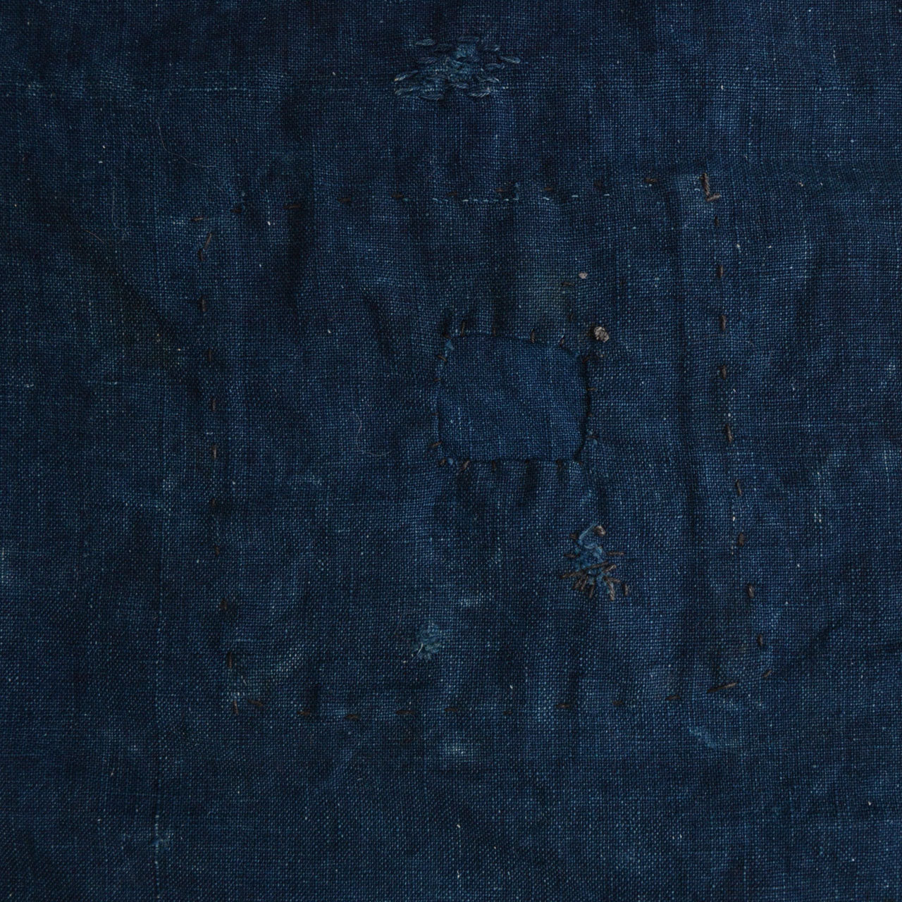 Antique Japanese boro textile with sashiko embroidery details