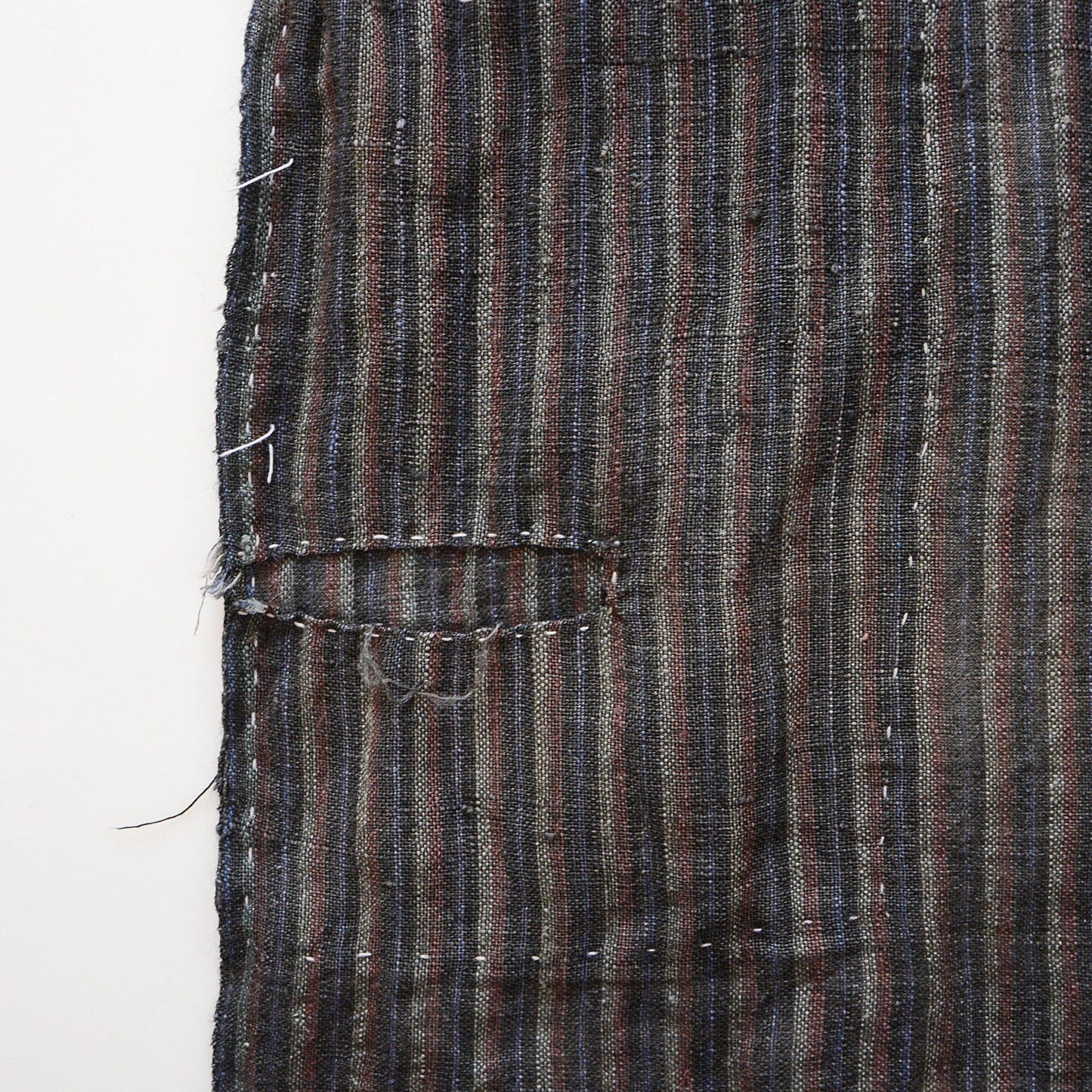 Boro Fabric Japan Vintage Scraps Aizu Momen Cotton Stripe Pattern Textile