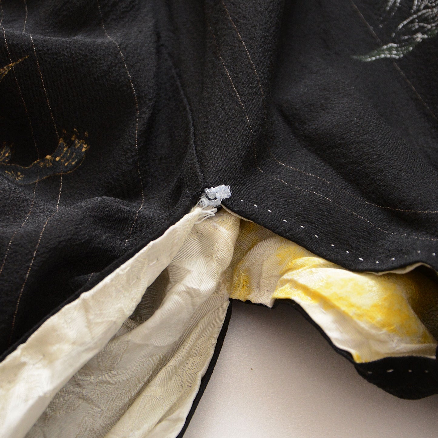 Haori Kimono Japanese Vintage Jacket Black Karashishi Multi Pattern