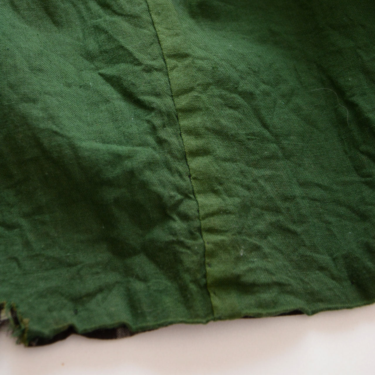 Detailed view of vintage kimono crazy pattern lining