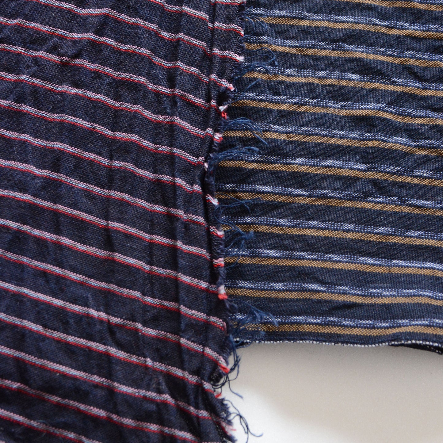 Vintage Japanese Fabric Scraps Set Cotton Stripe Pattern Vintage B9