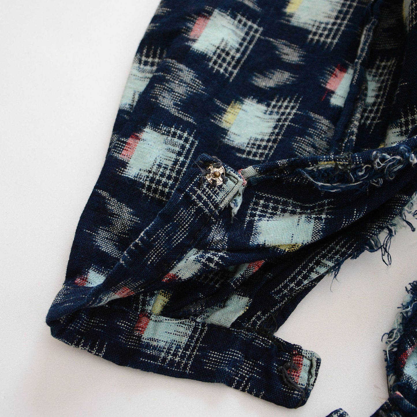 Monpe Pants For Children Kimono Japanese Fabric Vintage Indigo Aizome Kasuri Pattern