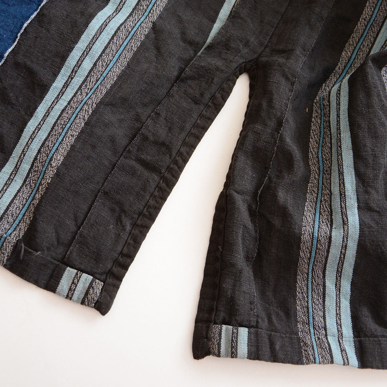 antique Japanese workwear with unique indigo contrast lining