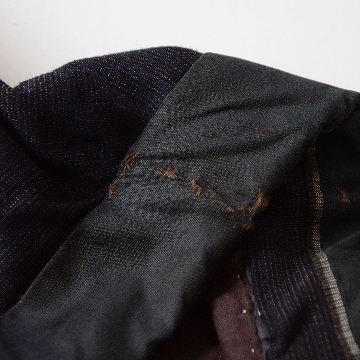 Kimono Jacket Japanese Fabric Vintage Crazy Pattern Indigo Stripe