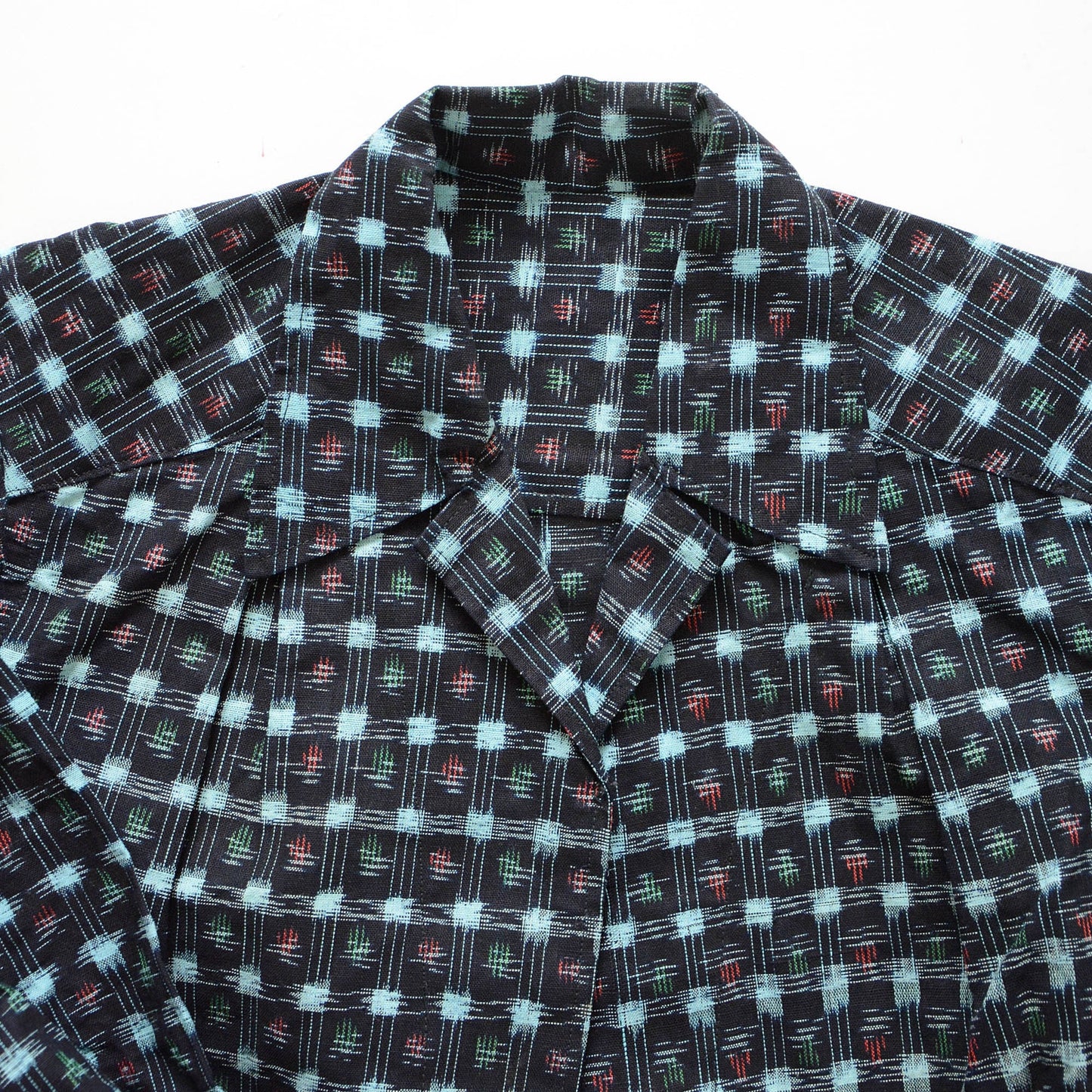 Japanese Fabric Vintage Kasuri Shirt Jacket Cotton Deadstock